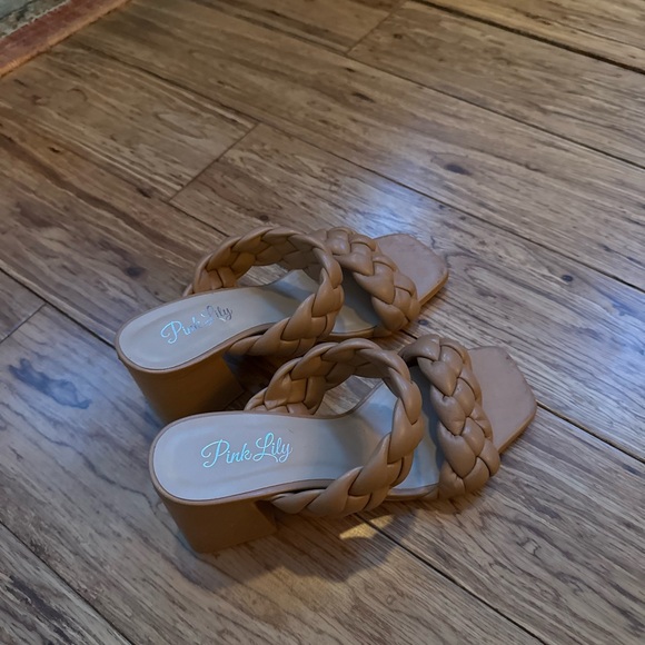 Pink Lily Women's Brown Braided Wedges - Picture 2 of 2